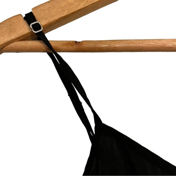 Free People Intimately Black Slip Dress Size Small Satin Spaghetti Straps LBD - Picture 4 of 7